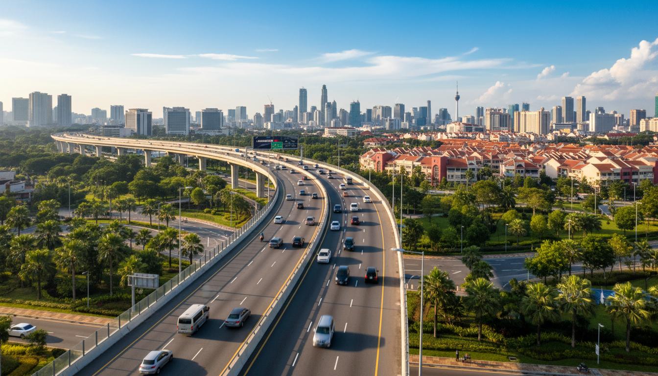 Damansara Shah Alam Elevated Expressway aerial view